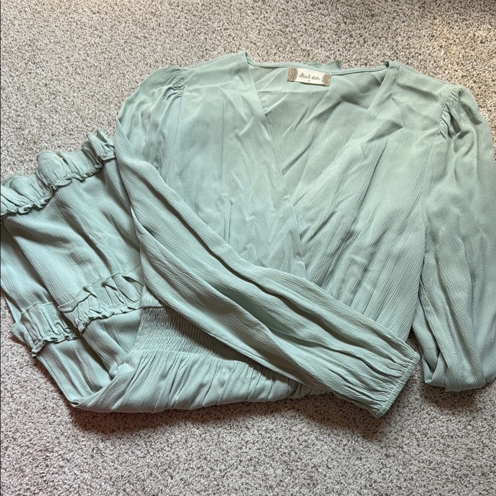 Mint Green Long Sleeve Dress